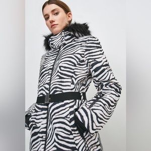Karen Millen Zebra Ski coat size 6